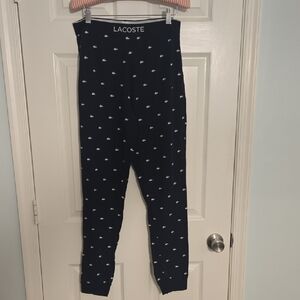 Lacoste Navy Joggers with White Crocodile Motif